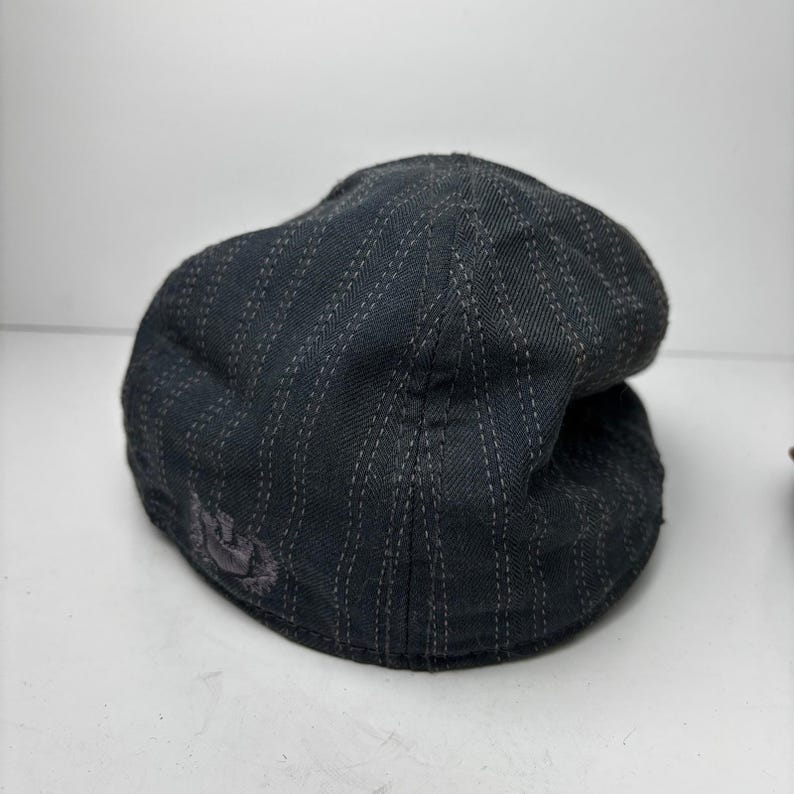 Casquette plate noire à fines rayures pour homme Goorin Bros, chapeau lierre avec écusson brodé, taille moyenne image 2