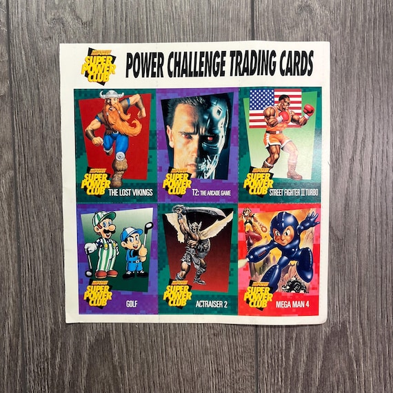 Vintage Nintendo Super Power Club Challenge Trading Cards