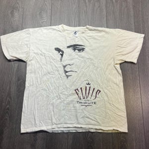 Vintage Elvis Presley American 1994 Tribute T Shirt White Extra Large Rock n Roll Band T Shirt
