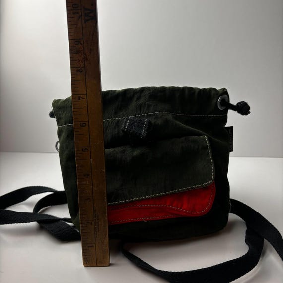 Vintage Kipling Backpack Green Drawstring Flap Ny… - image 9