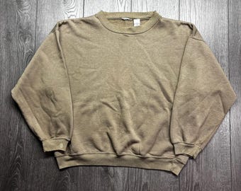 Vintage braun 1990s leer Sweatshirt weiche kleine verblasste Natur