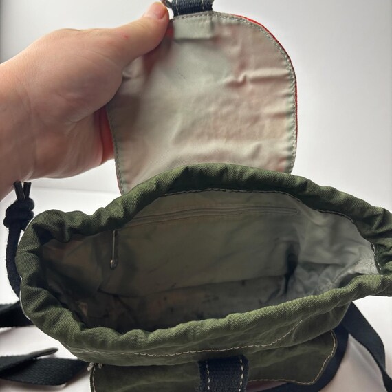 Vintage Kipling Backpack Green Drawstring Flap Ny… - image 7