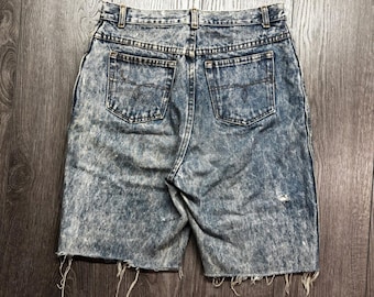Vintage Acid Wash Denim Cutoff Shorts Mens 30 Blue Cotton DY4414 Made in Canada