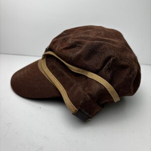 Cappello da cadetto Kangol Brennan in cotone cerato, marrone, con paraorecchie, taglia media CA23-3DJ-SE1 immagine 2