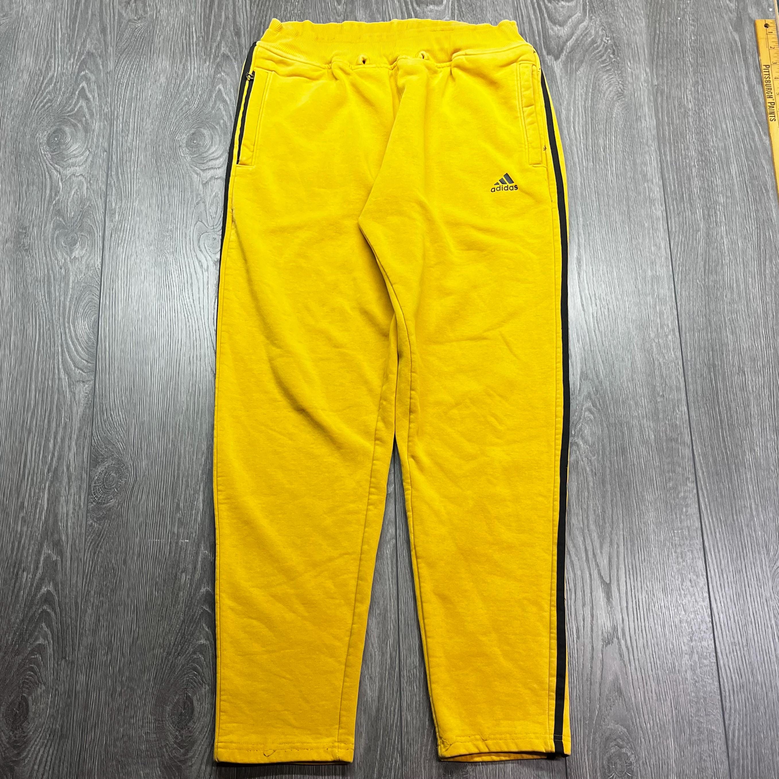 Vintage Adidas Y2k Yellow Track Pants Embroidered 30 X 31 Pockets