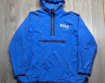 VINTAGE 90s | NIKE Big Swoosh Pullover Windbreaker Jacket Sz S