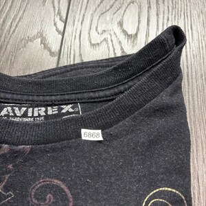 Avirex Mens XL Graphic T-Shirt Black Skull Fleur De Lis Crown Y2K Streetwear image 8