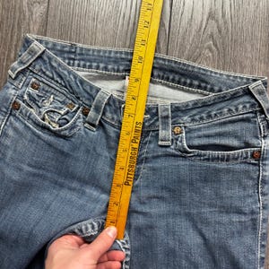 True Religion Straight Leg Jeans Womens 28 Blue Medium Wash Low Rise Made in USA image 7