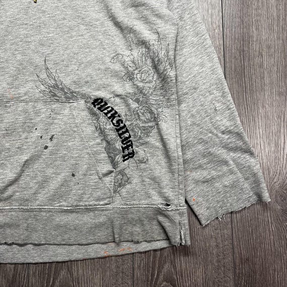 ヴィンテージ クイックシルバー パーカー メンズ XL グレー ダメージ 