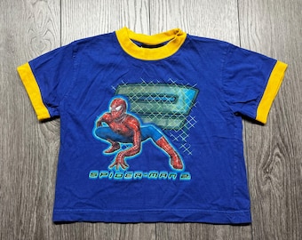 Vintage Spiderman 2 Movie Promo T Shirt Youth Boys 4 Medium Blue