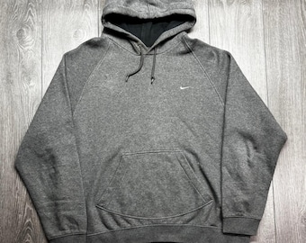 Pull à capuche en molleton Nike XL pour Homme gris anthracite brodé Y2k