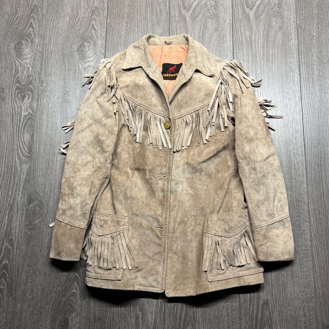 Shell Cordovan Jacket Vintage Cordovan Leather Jacket 1970s Tassels Cowboy Lined Coat Brown ...