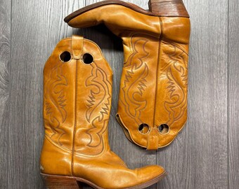 Vintage Tony Lama El Rey Ostrich Cowboy Boots With Zipper  display picture 3