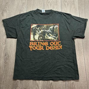 Vintage Monty Python Holy Grail XL Bring Out Your Dead Black Graphic Tee Shirt