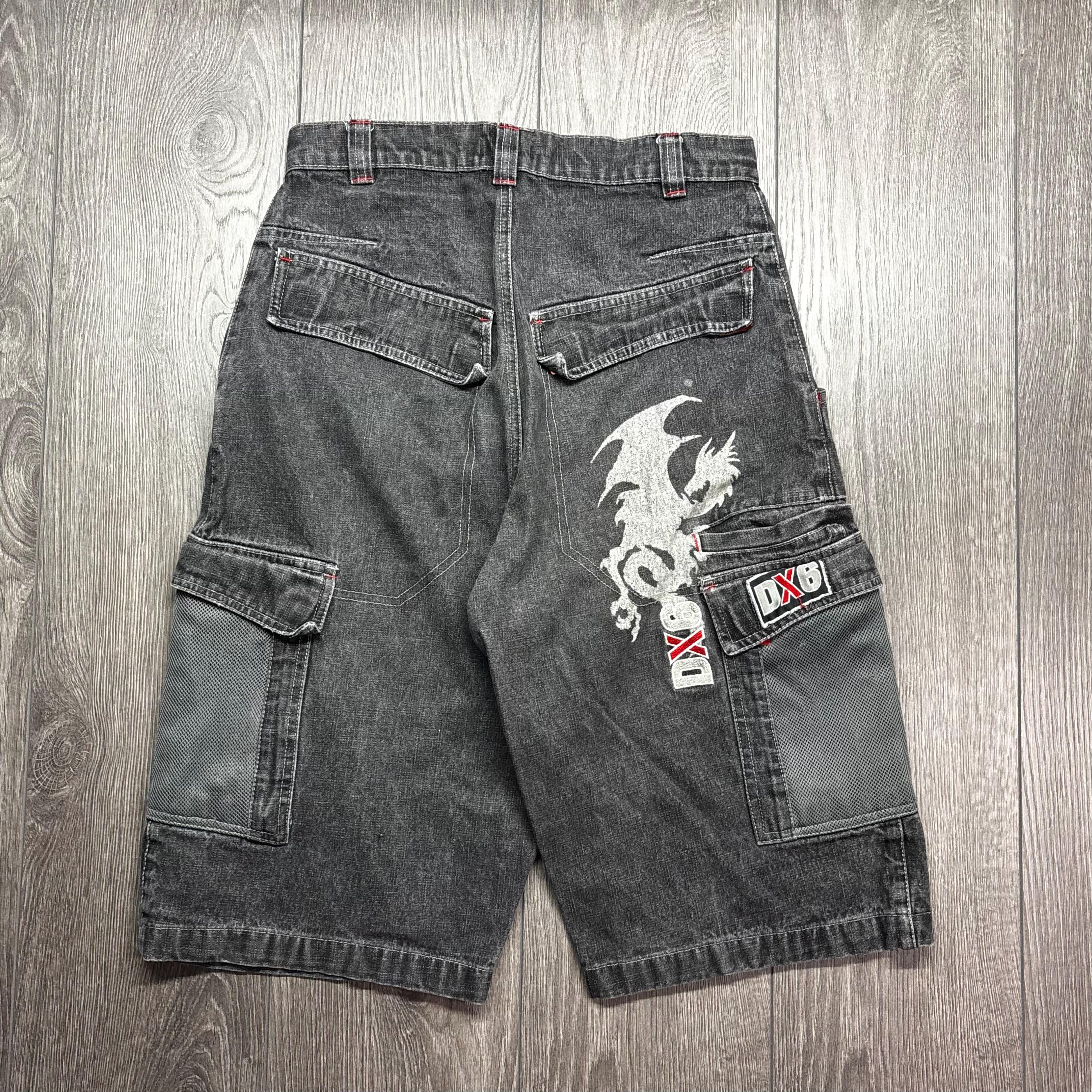 Vintage Request Dragon Dx6 Denim Jean Shorts Wide Leg Skater Jorts