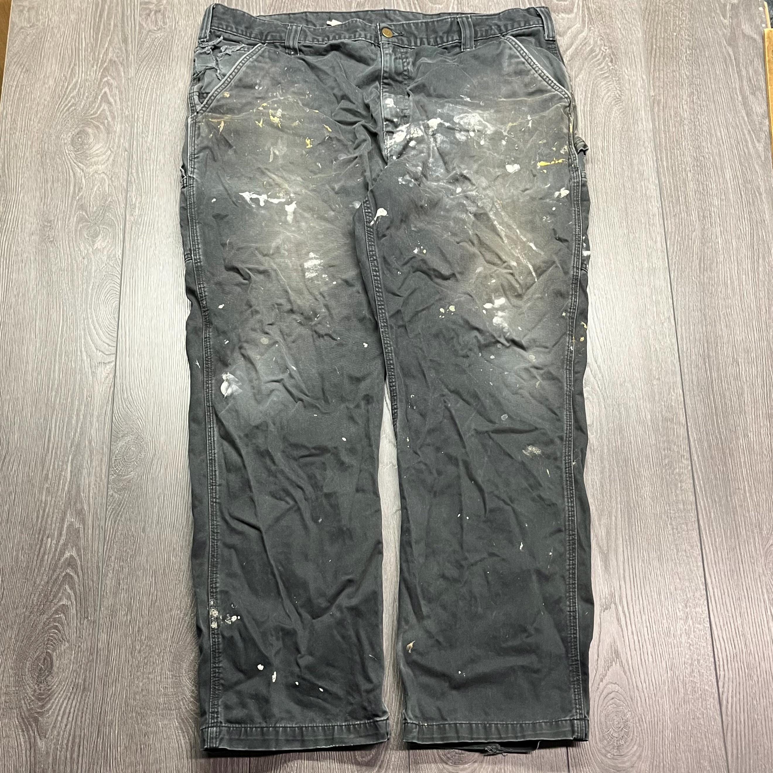 Vintage Carhartt Carpenter Canvas Pants Black 42 X 32 Workwear 