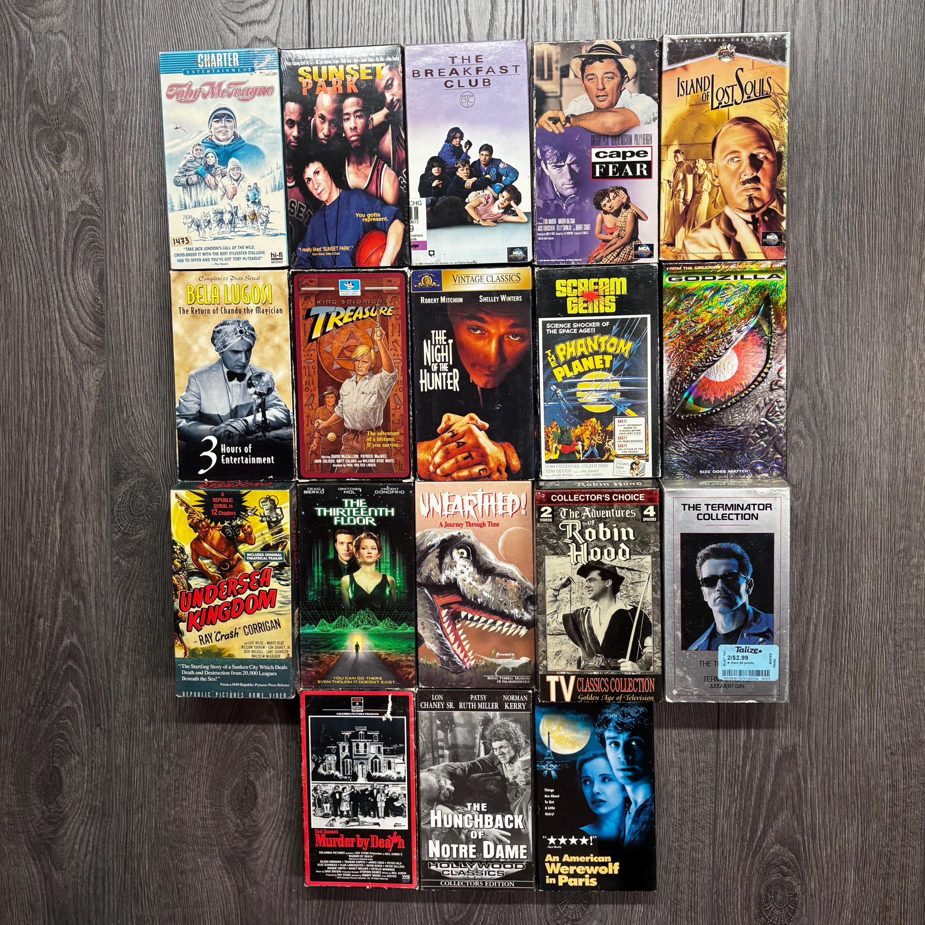 VHS Tape Sunset Park Breakfast Club Cape Fear Bela King Solomans