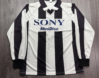 Vintage 1990s Sony Mini Disc Soccer Kit Jersey Italy Striped Black XL
