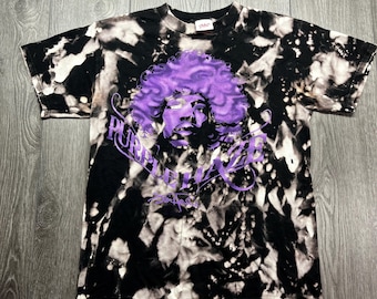 Vintage Jimi Hendrix Band T shirt M Medium Black Acid Dye Tee Rock n Roll Rocker Purple Haze 1990s