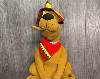 Scooby-Doo Plush Sombrero 1998 Serape Stuffed Animal Mexican Theme 15 Inch