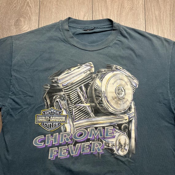 Vintage Harley Davidson Chrome Fever 1994 Biker Single Stitch T