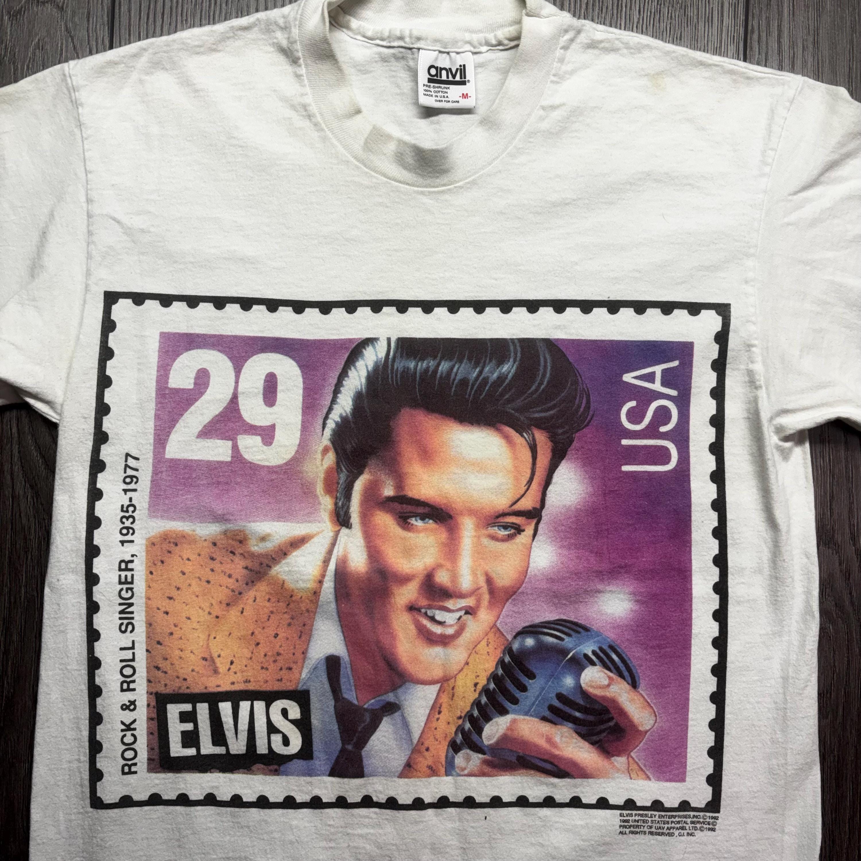 Vintage Elvis Presley 1992 Music Band Stamp T Shirt Medium Rare