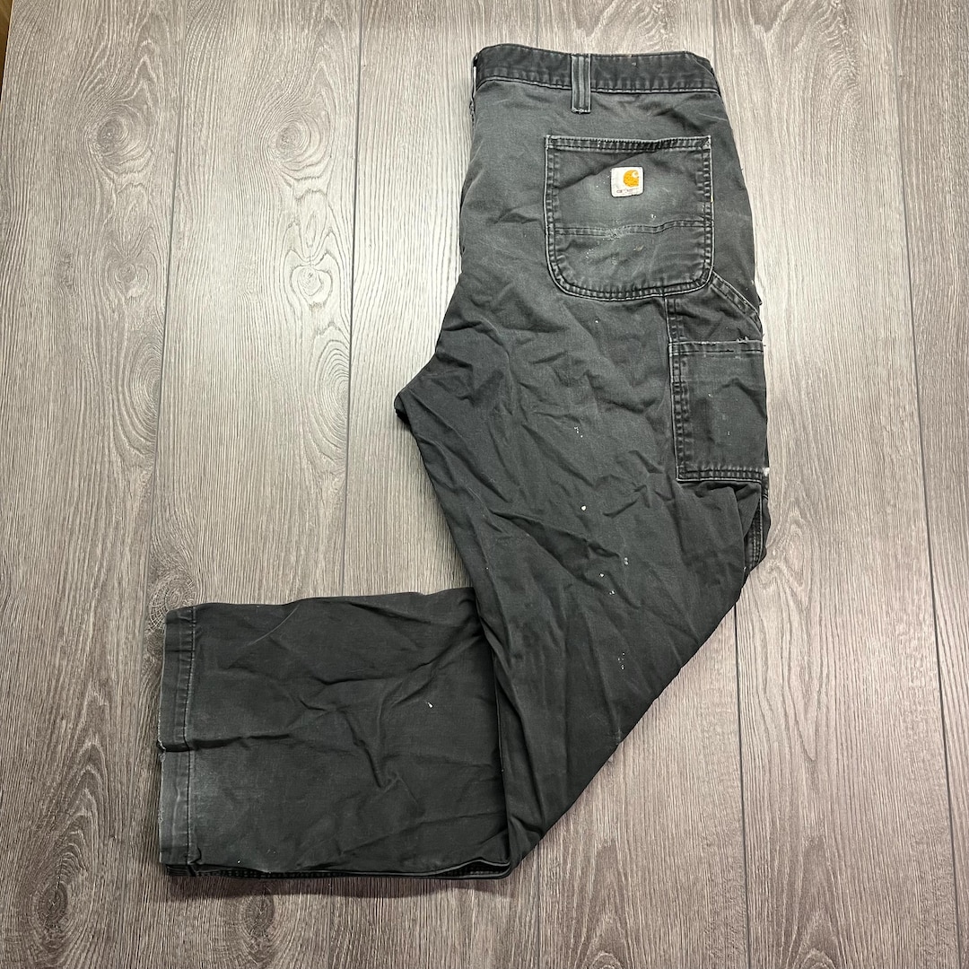 Vintage Carhartt Carpenter Canvas Pants Black 42 X 32 Workwear