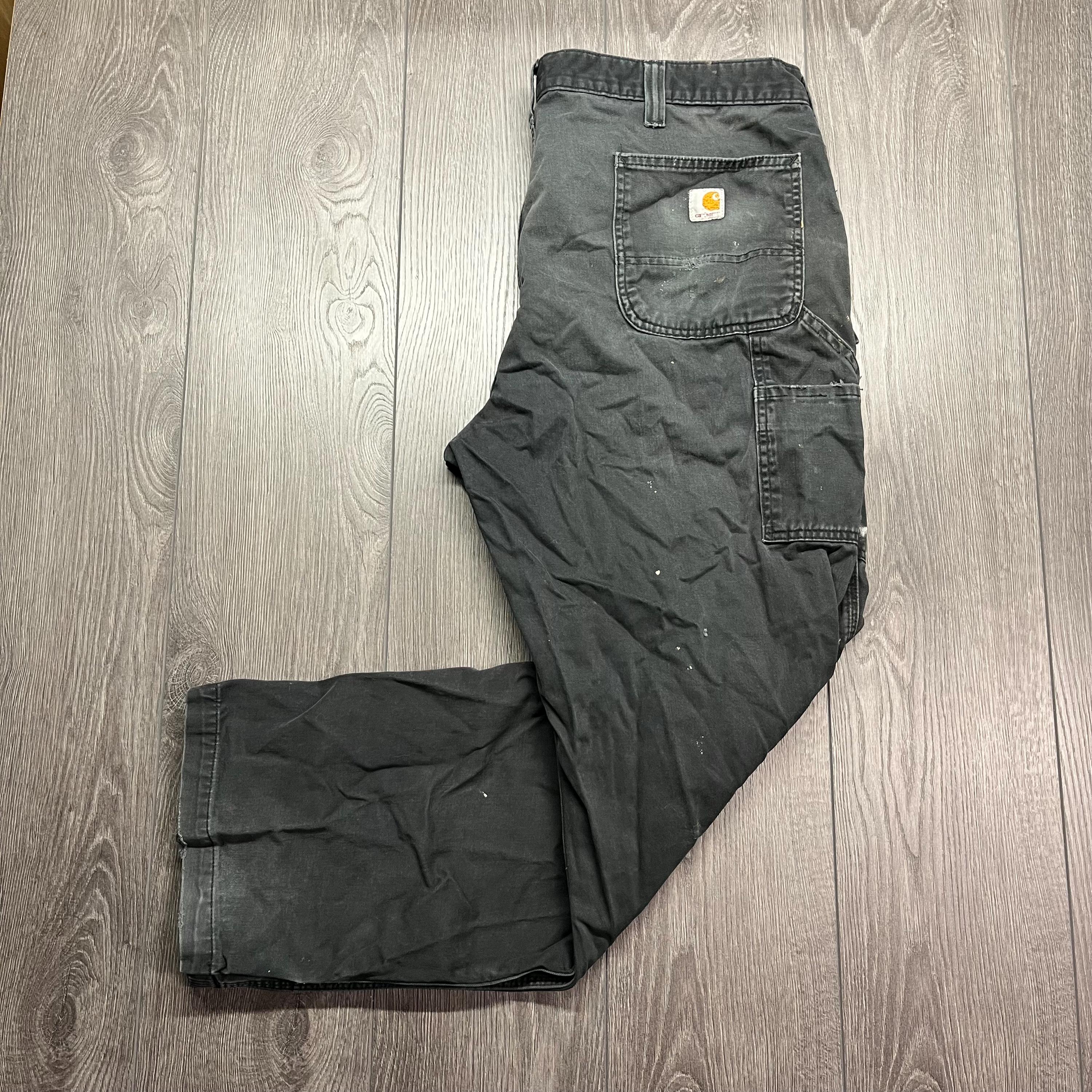 Vintage Carhartt Carpenter Canvas Pants Black 42 X 32 Workwear