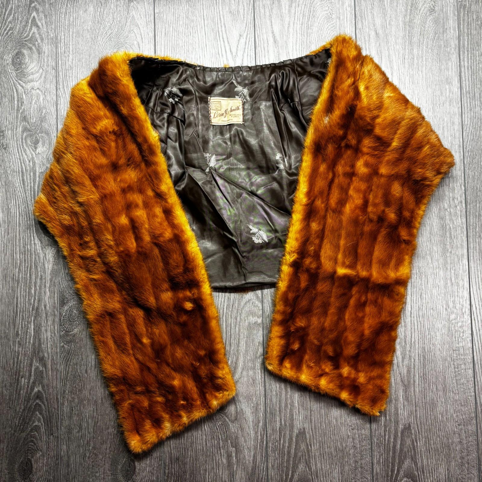 サーバルキャット　毛皮 Beautiful Vintage Real Mink Stole Mid-century Wrap Shawl Capelet