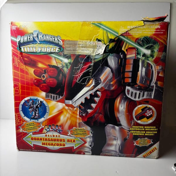 Power Rangers Time Force Quantasaurus Rex Q-Rex Megazord, compleet in doos 2001