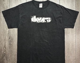 Vintage The Doors Band T-Shirt Mens Large Black Graphic Y2k Rock Tee