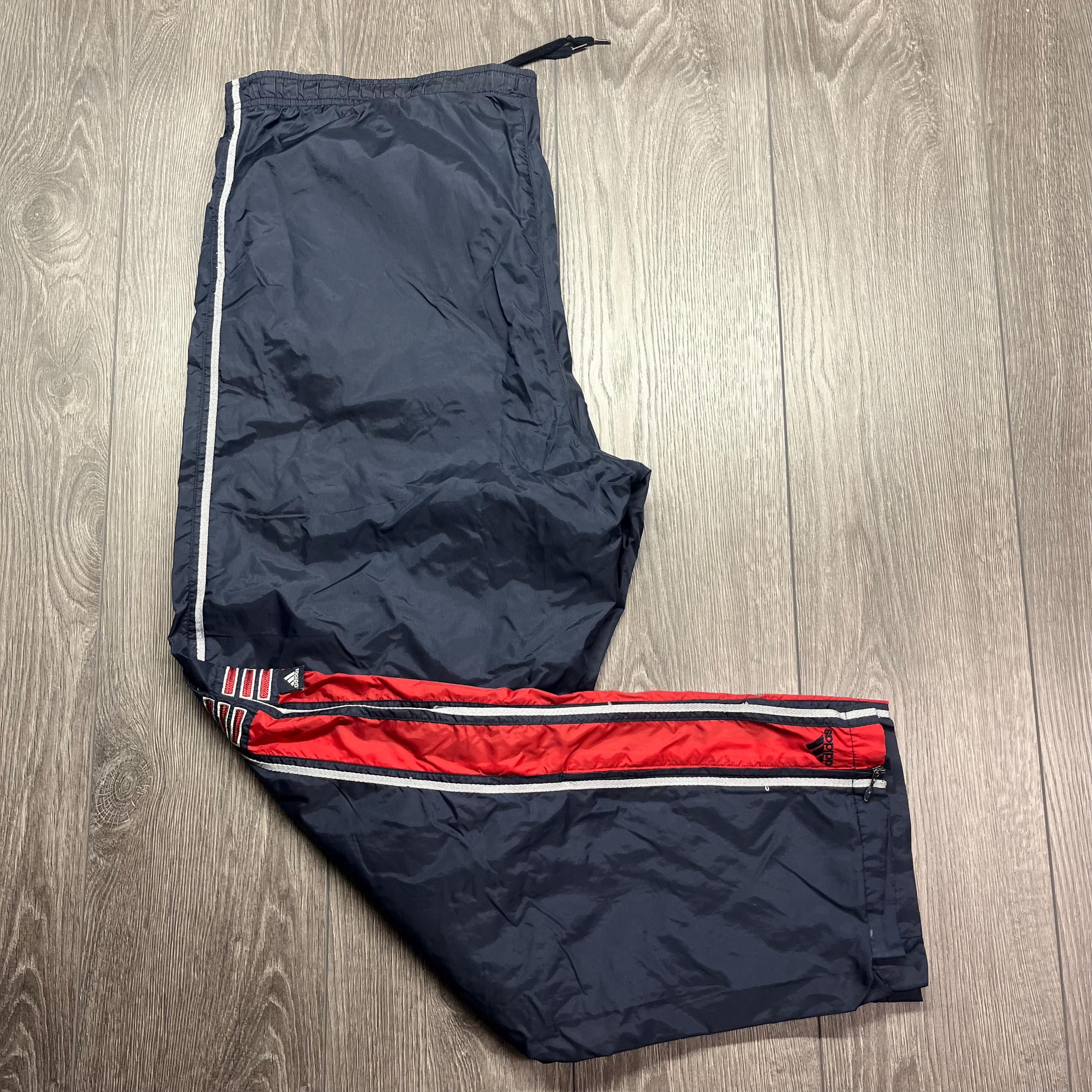 Vintage Adidas 1990s Navy Blue Track Pants Embroidered Lined