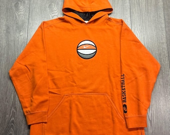 ヴィンテージ ナイキ オレンジ 刺繍 バスケットボール パーカー