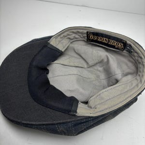 Casquette plate noire à fines rayures pour homme Goorin Bros, chapeau lierre avec écusson brodé, taille moyenne image 4