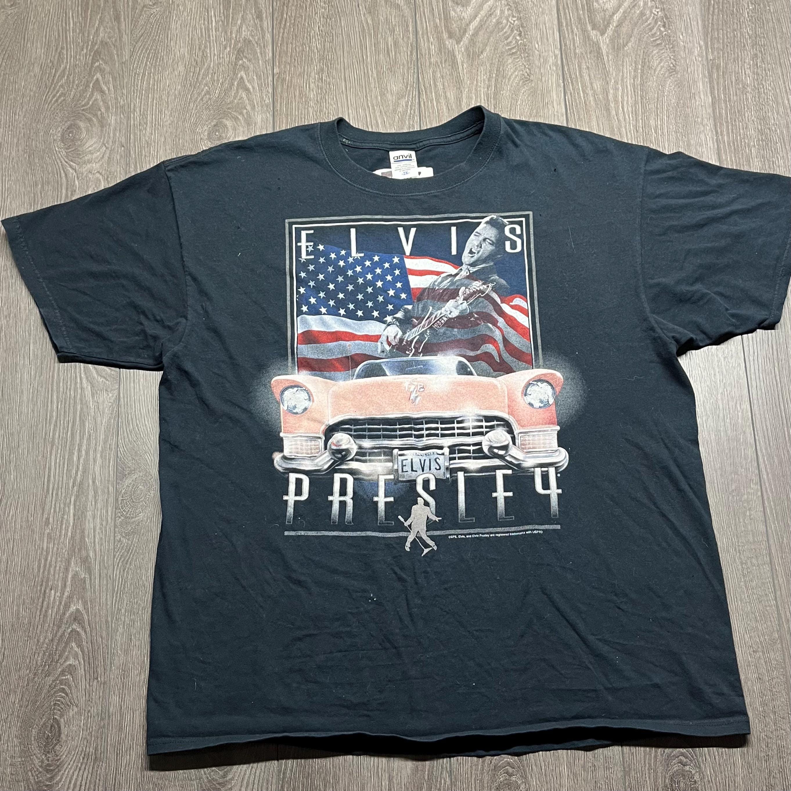 ヴィンテージ エルヴィス プレスリー アメリカ国旗 カー T シャツ 