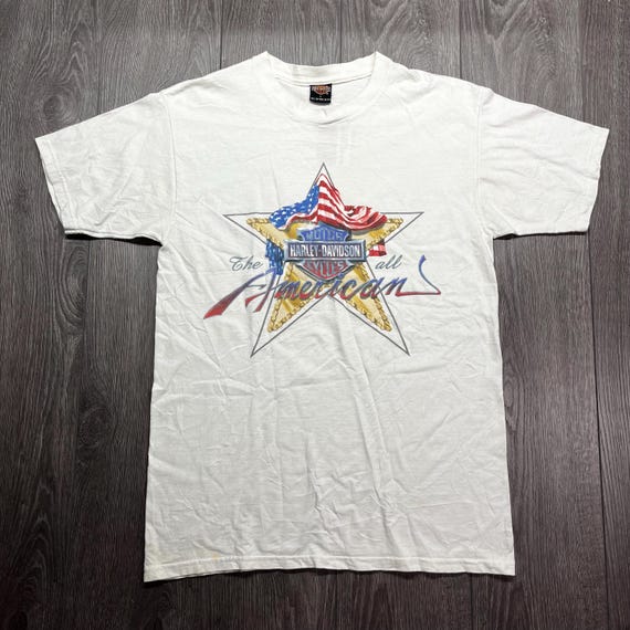 Vintage Harley Davidson 1990s T Shirt L Large White Biker