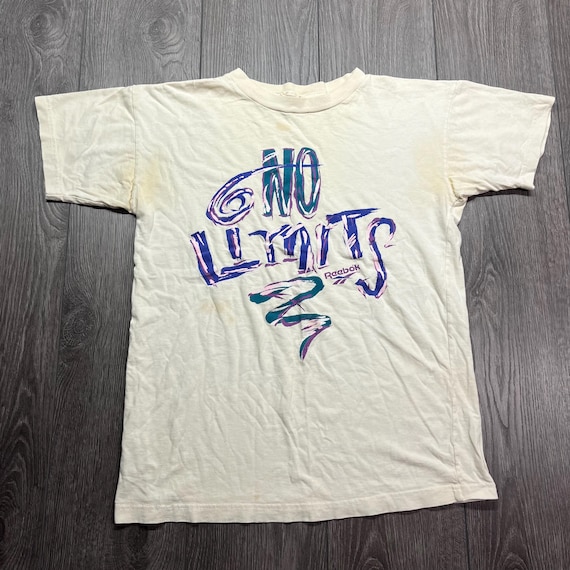 Vintage Reebok No Limits 1990s T Shirt Centre Logo Football Soccer