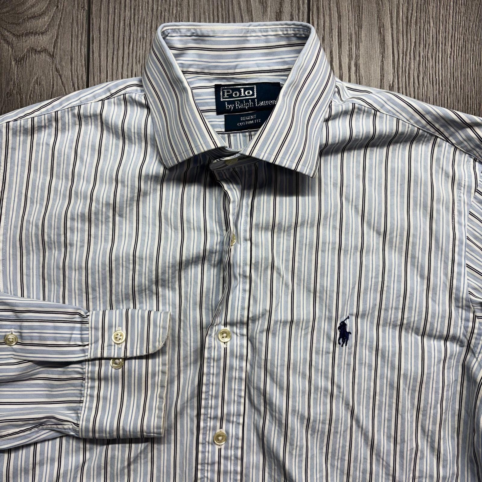 Polo Ralph Lauren Regent Custom Fit Striped Dress Shirt Mens 15.5 34/35  Blue - Etsy
