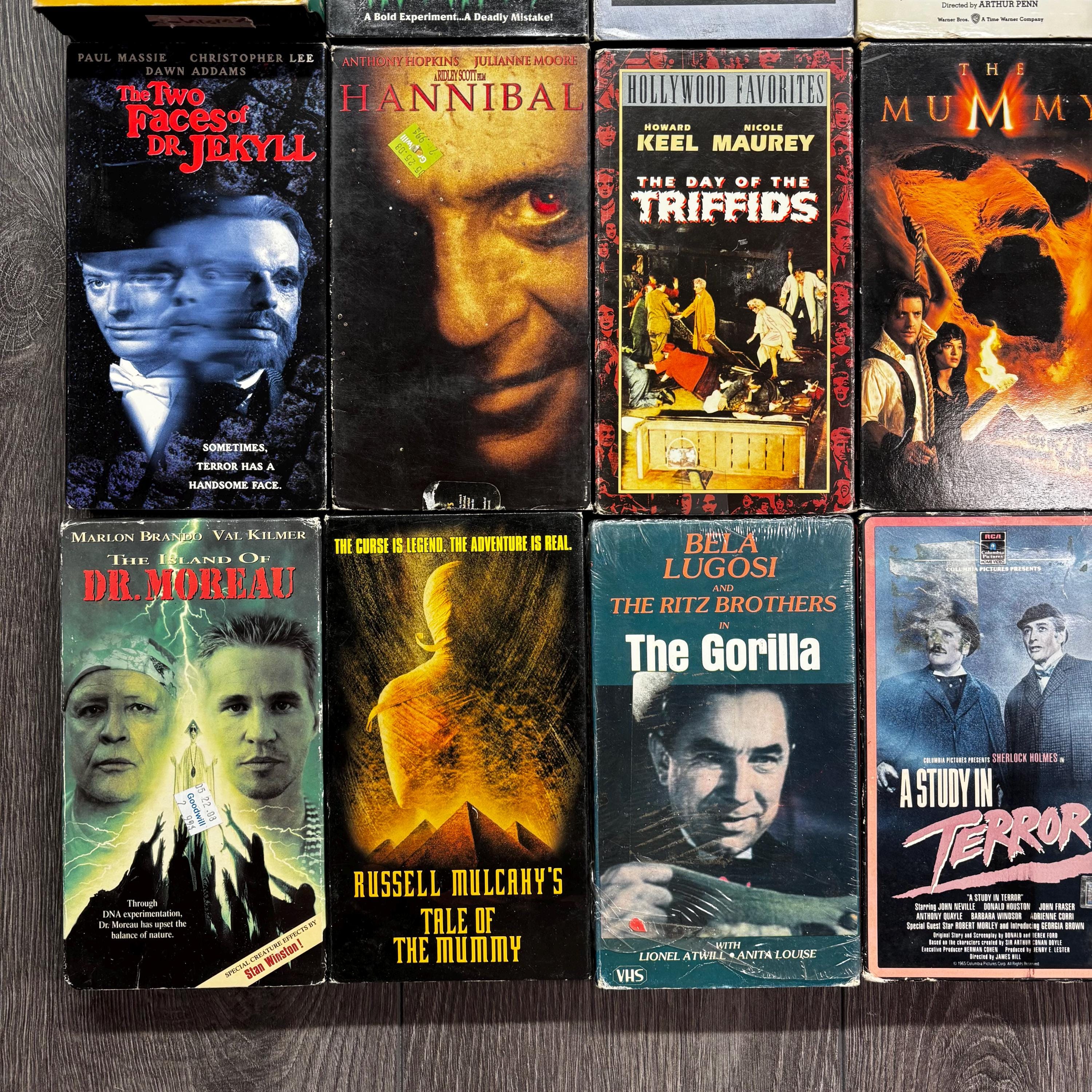 Horror Vhs Mimic Omen Hannibal Mummy Gorilla Terror Triffids Dr
