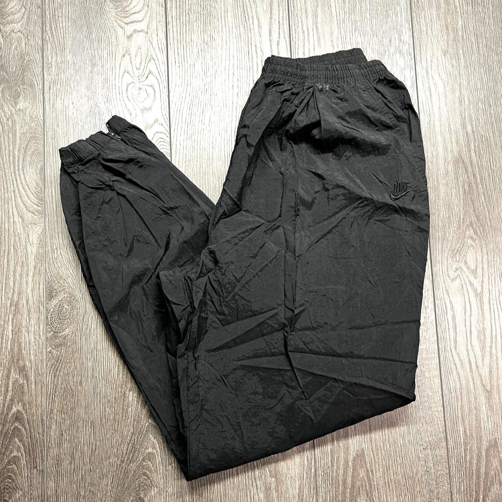 Vintage Nike Mens Track Pants Black 90s Cuffed XL W32 L32 Swishy