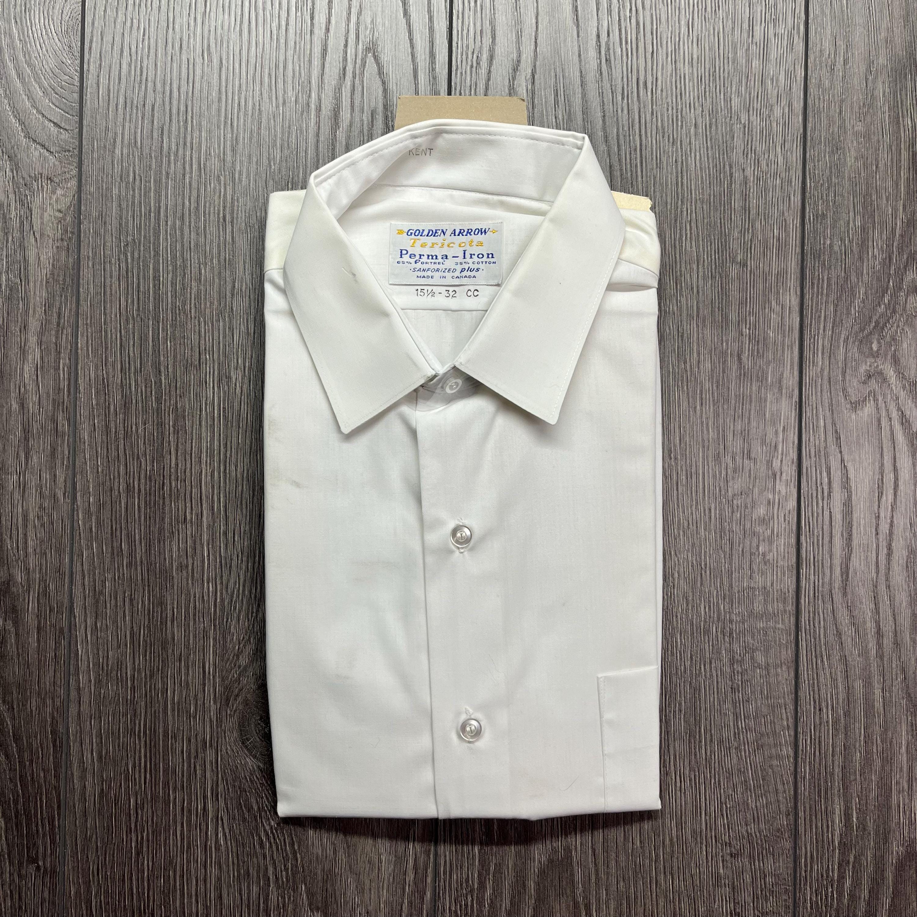 Vintage Golden Arrow Tericota Perma Iron Sanforized Oxford Botton