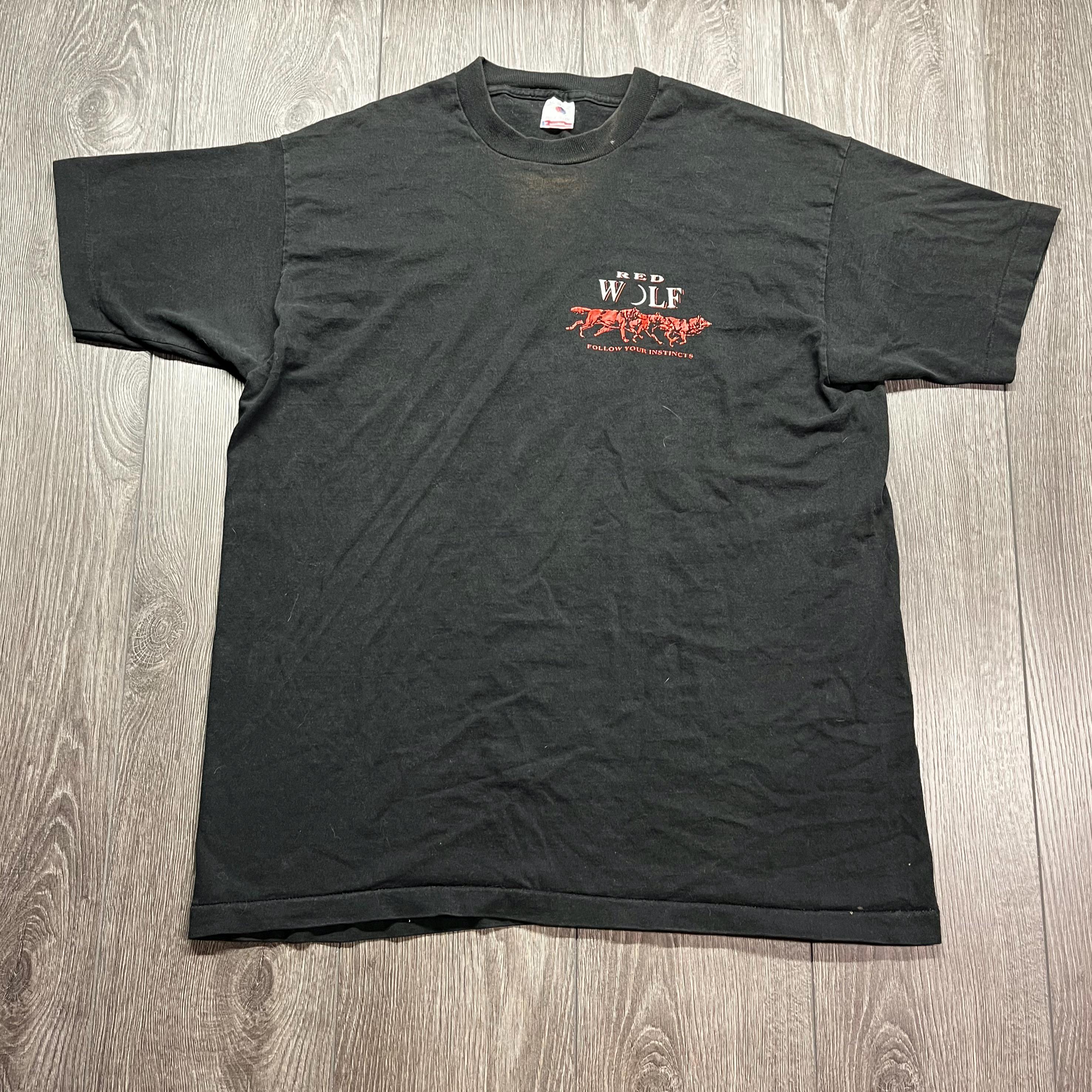 ヴィンテージ レッドウルフ ビールアート Tシャツ XL 特大 ブラック 