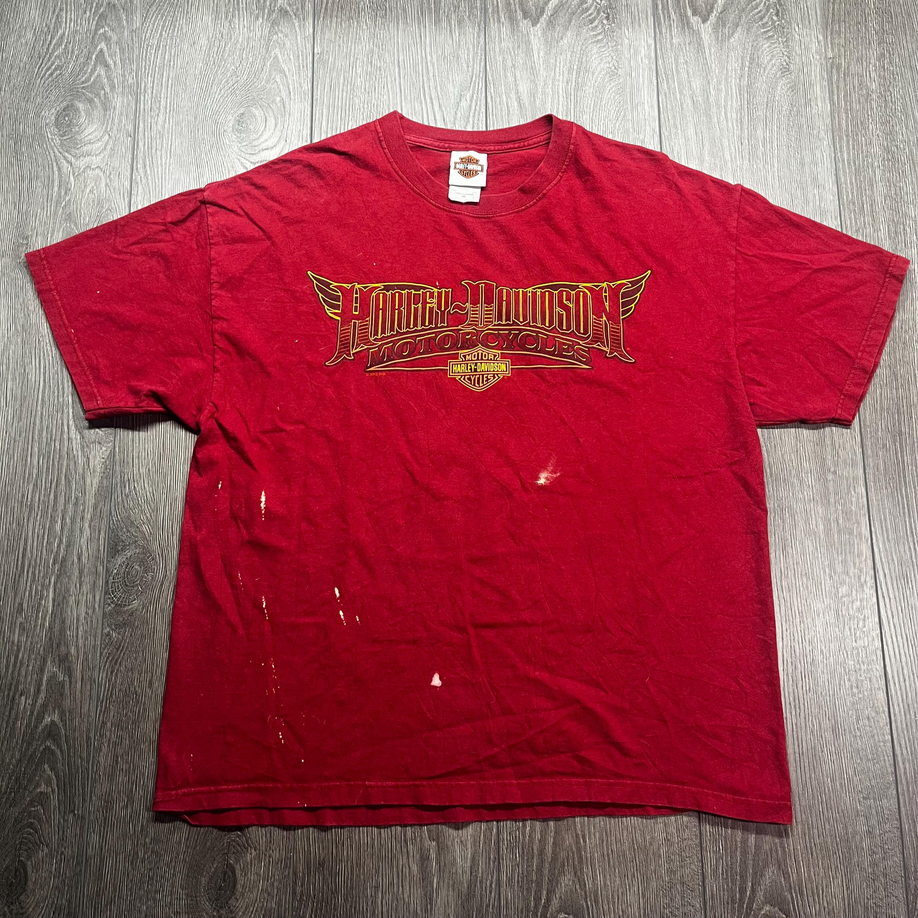 Vintage Harley Davidson Y2k T Shirt XL Extra Large Red Kingman