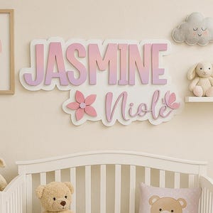 Personalized Butterfly Nursery Name Sign: Layered Wood, Custom Colors