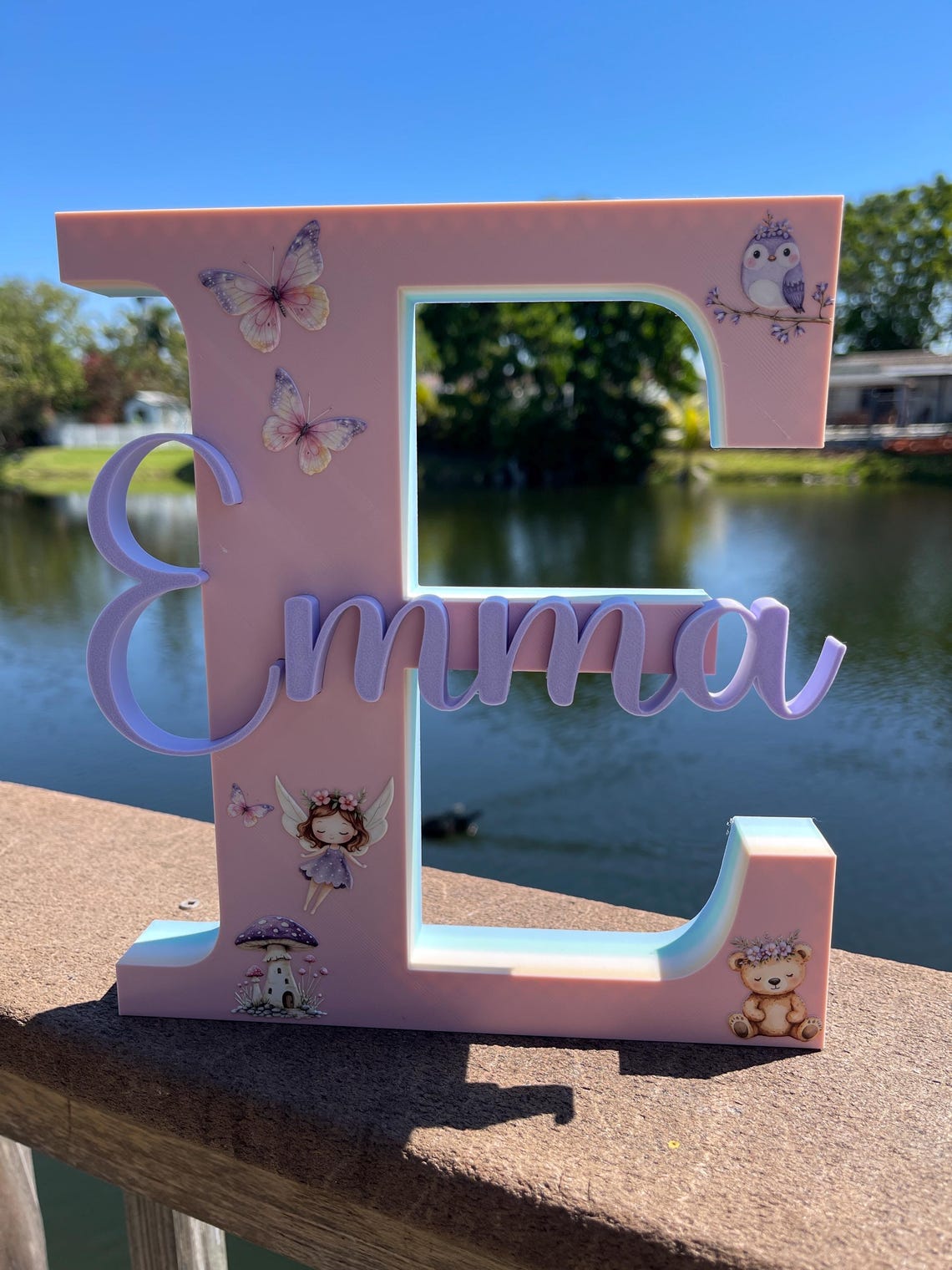 Personalized 3D Printed Name Letter Sign, Kids Room Decor, Freestanding ...