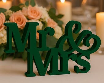 3D Printed Mr & Mrs Wedding Sign- Custom Sweetheart Table Décor