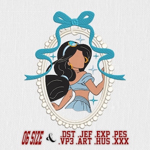 Cartoon Princess Magic Mirror Embroidery Design. 6 sizes and 08 formats.