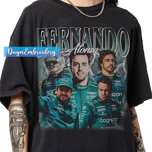 Vintage 90s Graphic Style Fernando Alonso T-shirt, Fernando Alonso Bootleg Rap Shirt, Fernando Alonso Gifts For Man And Women Unisex T-shirt