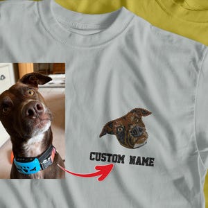 Custom pet face embroidery, Pet photo embroidery, Digital embroidery files, Personalized embroidery, Pet face photo to embroidery