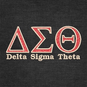 Delta Sigma Theta Sorority Embroidery Design, Applique Embroidery Design, Sorority embroidery, Divine 9 embroidery, Greek embroidery.